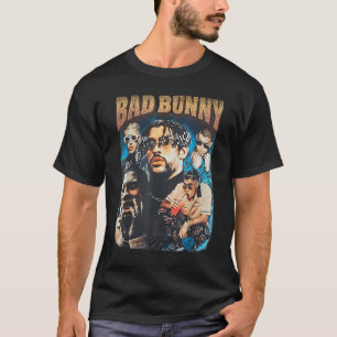 Camiseta Vintage Bad Bunnys Imprime Música Gráfica Para V