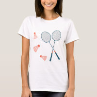 Vintage badminton impressão: mão desenhada para vo