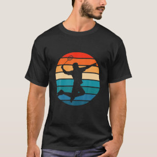 Camiseta Vintage Badminton Player Shuttlecock Esporte