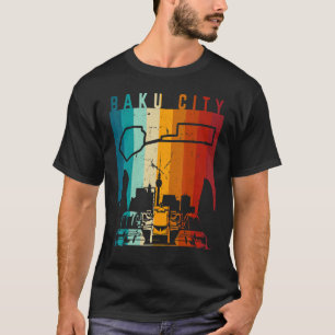 Camiseta Vintage Baku City Fórmula Racing Track Circuit Fan