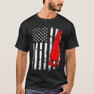 Camiseta Vintage, bandeira americana, mão de serra de carpi