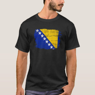 Camiseta Vintage Bandeira Da Bósnia E Herzegovina Para A Bó