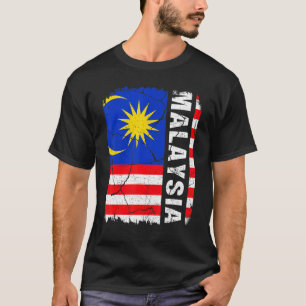 Camiseta Vintage, Bandeira da Malásia, Orgulho Roots Herita