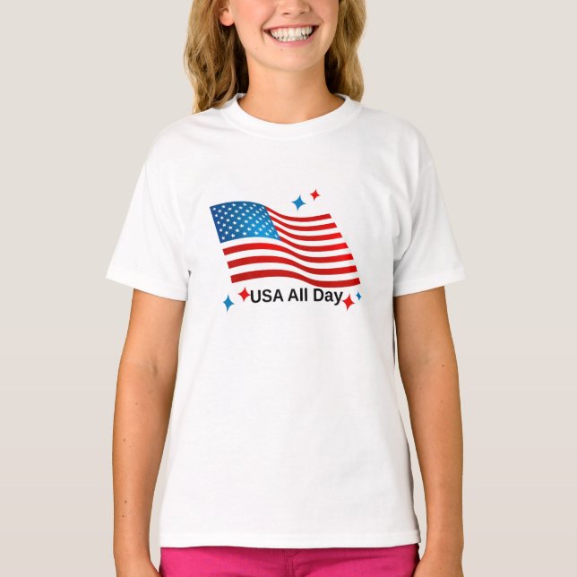 Camiseta Vintage Bandeira dos EUA | Bandeira Ameri (Frente)