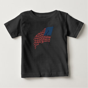 Camiseta Vintage Bandeira Patriótica Americana Acenando no 