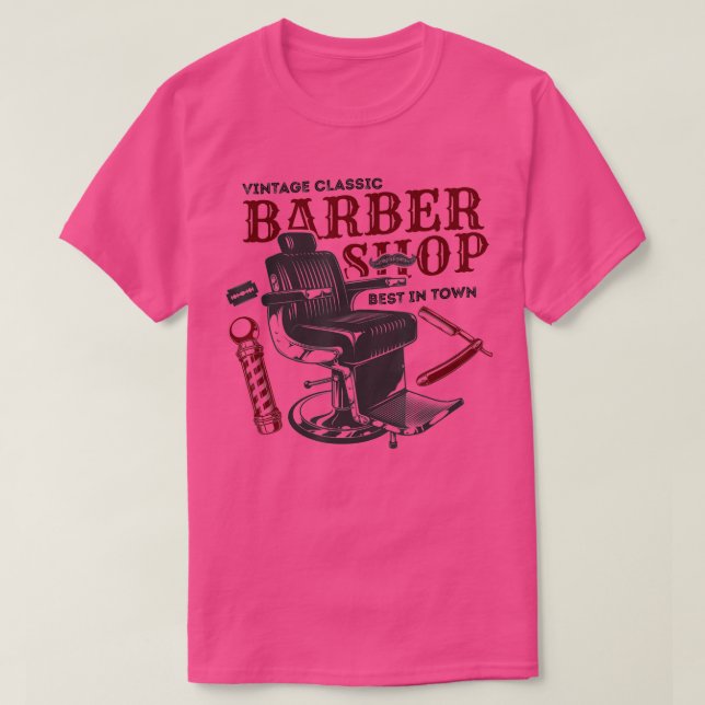 Camiseta Vintage Barber Clássico Compra Engraçado Presente  (Frente do Design)