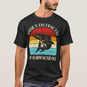 Camiseta Vintage Barracuda Fish Loon Facilmente Distraído P