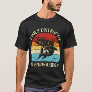 Camiseta Vintage Barracuda Fish Loon Facilmente Distraído P