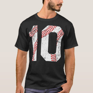 Camiseta Vintage Baseball 10 Jersey Number