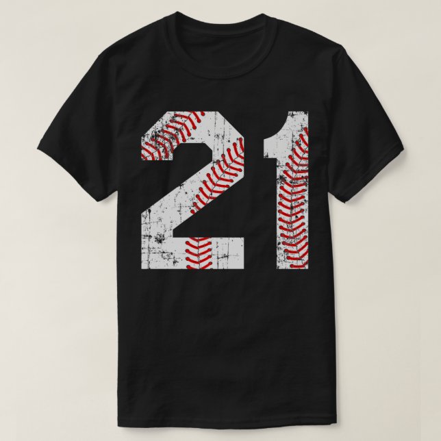 Camiseta Vintage Baseball 21 Jersey Número Premium (Frente do Design)
