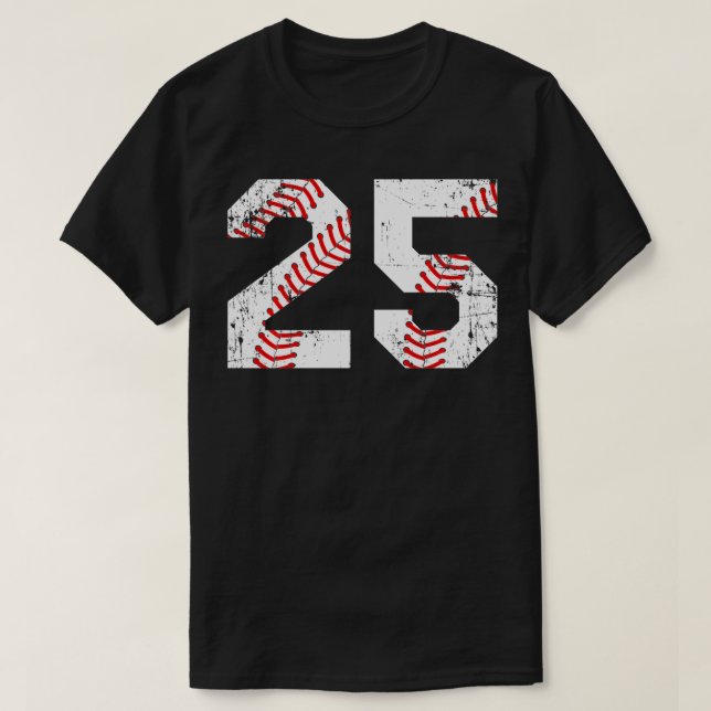Camiseta Vintage Baseball 25 Jersey Number (Frente do Design)