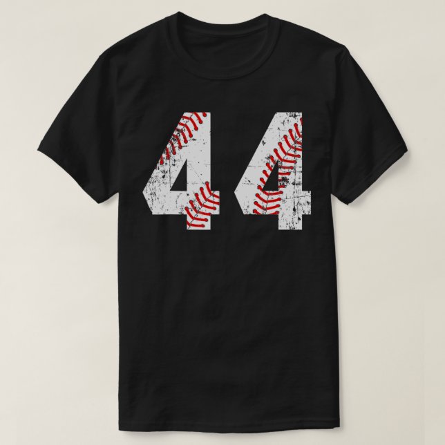 Camiseta Vintage Baseball 44 Jersey Number (Frente do Design)