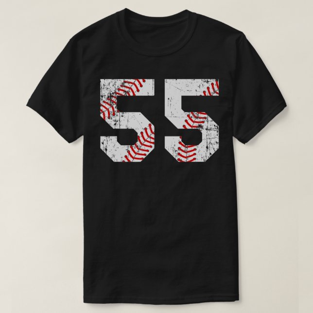 Camiseta Vintage Baseball 55 Jersey Número Premium (Frente do Design)