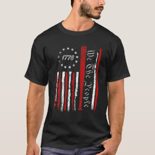 Camiseta Vintage Baseball Antiga Bandeira Americana 1776 N