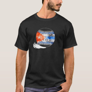 Camiseta Vintage Baseball Cuba Flag Orgulho Cubano