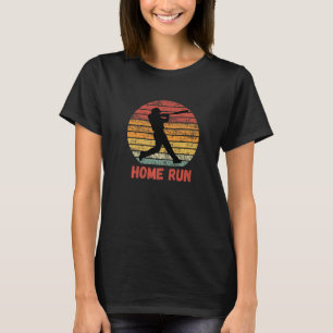 Camiseta Vintage Baseball Home Executar Bateria Swing Retro