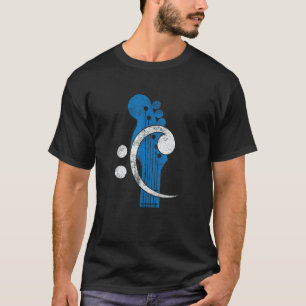Camiseta Vintage Bass Clef Para Jogadores De Bass Guitar Pa