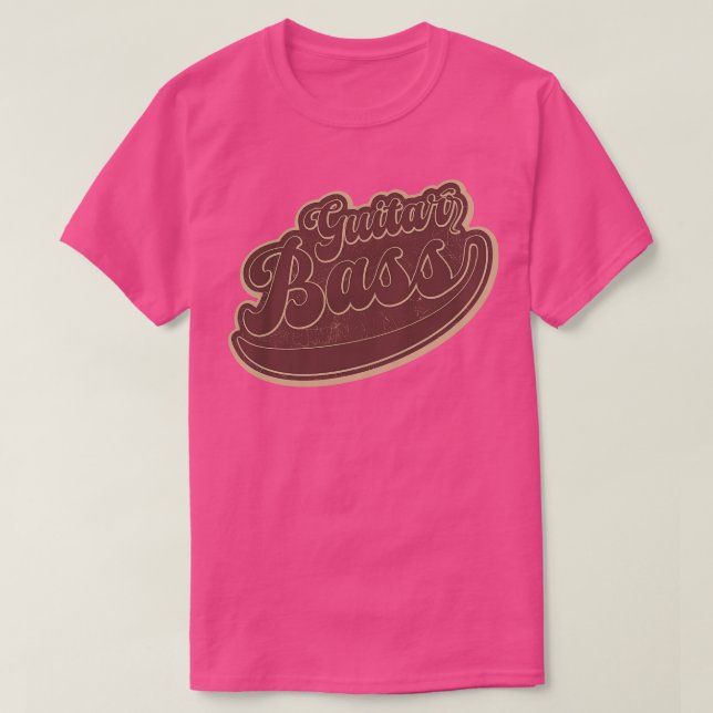 Camiseta Vintage Bass Guitar Brown (Frente do Design)