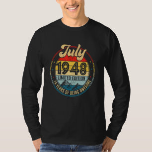 Camiseta Vintage Bday Party Decoration julho de 1948
