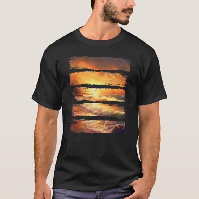 Camiseta Vintage Beach Summer Vacing Sunset (Frente)
