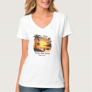 Camiseta Vintage Beach Sunset Vacset surf laranja castanho