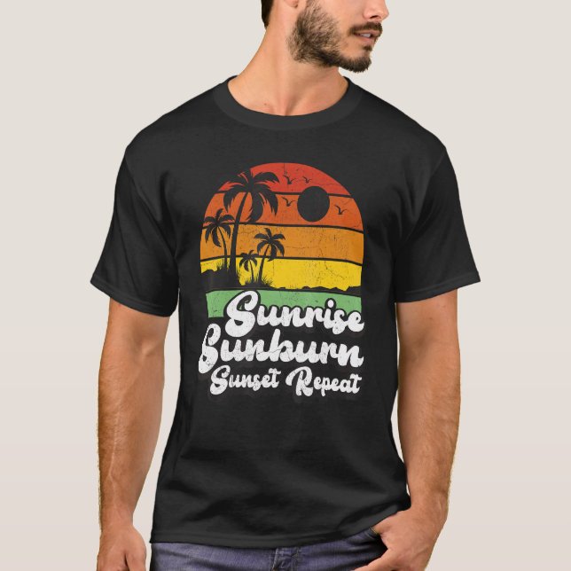 Camiseta Vintage Beach Vacage Summer Sunrise Sunburn Suns (Frente)