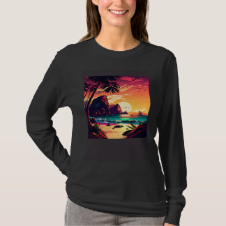 Camiseta Vintage Beach Vacay Tropical Summer Sunset Paradis