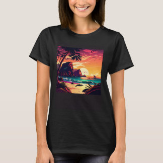 Camiseta Vintage Beach Vacay Tropical Summer Sunset Paradis