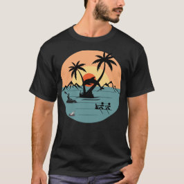 Camiseta Vintage Beach Vibes : Design da costa retrógrada