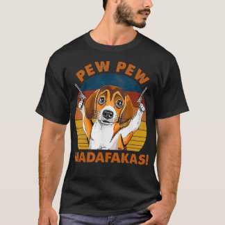 Camiseta Vintage Beagle Pew Pew Madafakas Funny Beagle