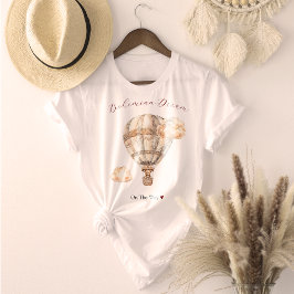 Camiseta Vintage Bear Air Balloon Fluffy Clouds