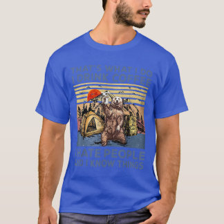 Camiseta Vintage Bear Camping That's What I Do I Drink Coff