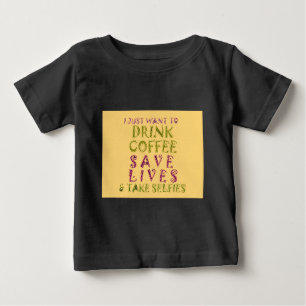 Camiseta Vintage Beber café Salvar Vidas e Tirar Selifes