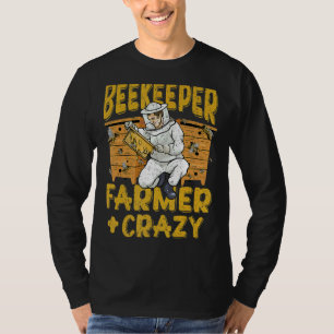 Camiseta Vintage Beekeeper Farmer Crazy Dizendo