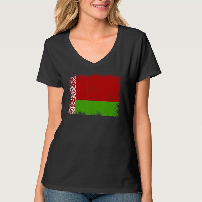 Camiseta Vintage Belarus Flag Belarusian Independence Day (Frente)