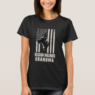Camiseta Vintage belga Malinois Dog Grandma American Flag