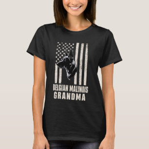 Camiseta Vintage belga Malinois Dog Grandma American Flag