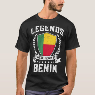 Camiseta Vintage Beninese Flag Legends Foi Nascer Em Benim