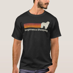 Camiseta Vintage Bergamasco Sheepdog Retro Mãe Pai Cão