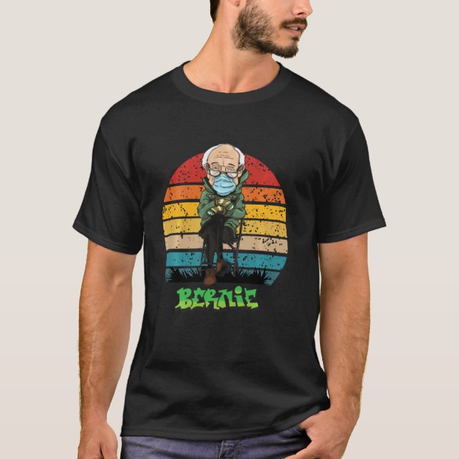 Camiseta Vintage Bernie Sanders Mittens Inauguração Politi (Frente)