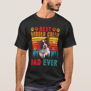 Camiseta Vintage Best Border Collie Pai Ever Cute Dog Sungl