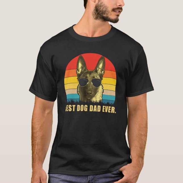 Camiseta Vintage Best Dog Pai Em Malinois Belga (Frente)