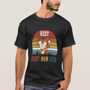 Camiseta Vintage Best Ferret Mãe Alguma Vez Mãe Mamãe