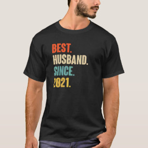 Camiseta Vintage Best Husband Desde 2021 1rua Casando Anive