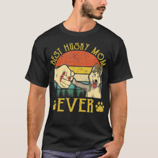 Camiseta Vintage Best Husky Mom Ever Dog lover s Mothers