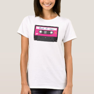 Camiseta Vintage Best of 1980 Black and Pink Cassette Tape