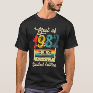 Camiseta Vintage Best Of 1982 Retro Birthday Party Cassette