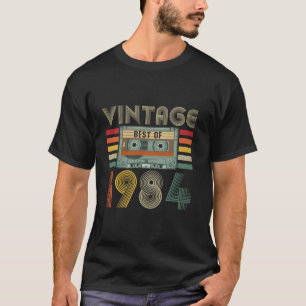 Camiseta Vintage Best Of 1984 Cassette Tape aniversário de