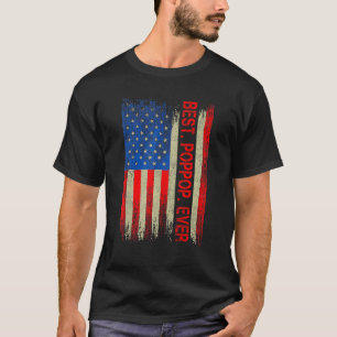 Camiseta Vintage Best Poppop Ever American Flag Da Pai