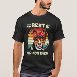 Camiseta Vintage Best Rat Terrier Mãe Cachorro Mamãe Engraç